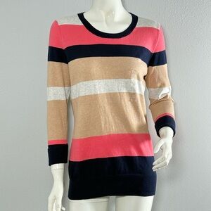 GAP Women's Colorblock Sweater - Coral, Taupe, H.Gray and Navy. Size L. NWOT